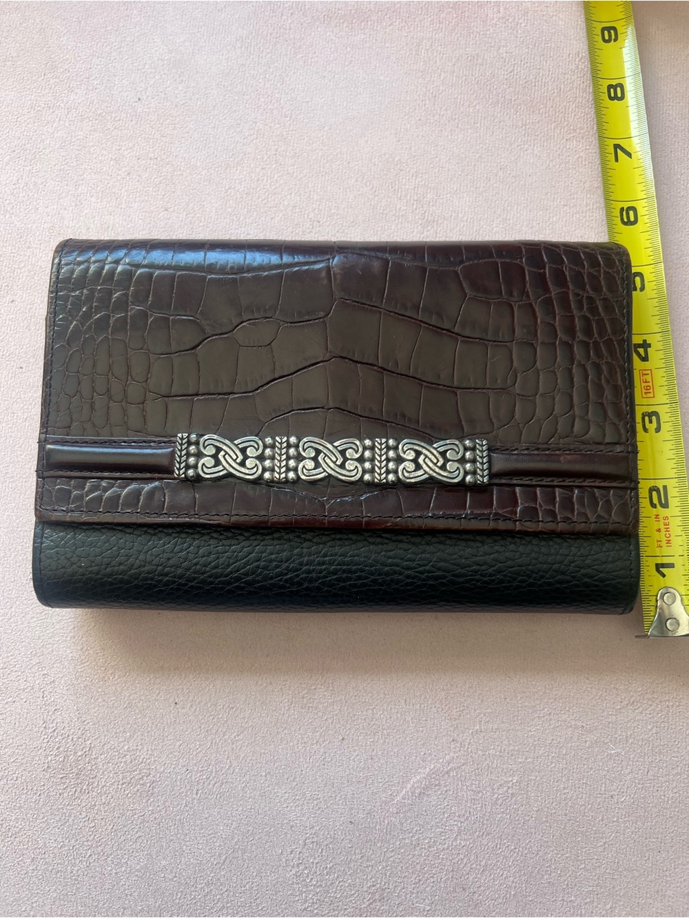 Brighton Brown and Black Leather Clutch Wallet - Picture 5 of 8